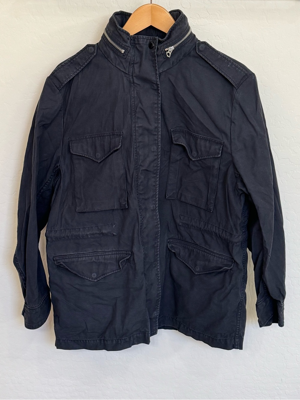 rag & bone New York Black M65 Military Field Jacket Cotton Packable Hood Size L - Picture 5 of 8